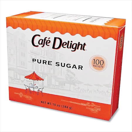 Cafe Delight Pure Sugar, 0.1 oz Packet, PK100 DMN90554